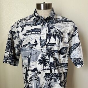 Toes on the Nose Pullover Hawaiian Shirt w/ Local Scenes Sz L